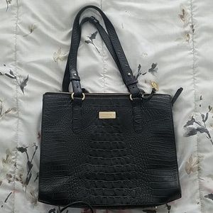Brahmin Croc Embossed Leather Tote Bag